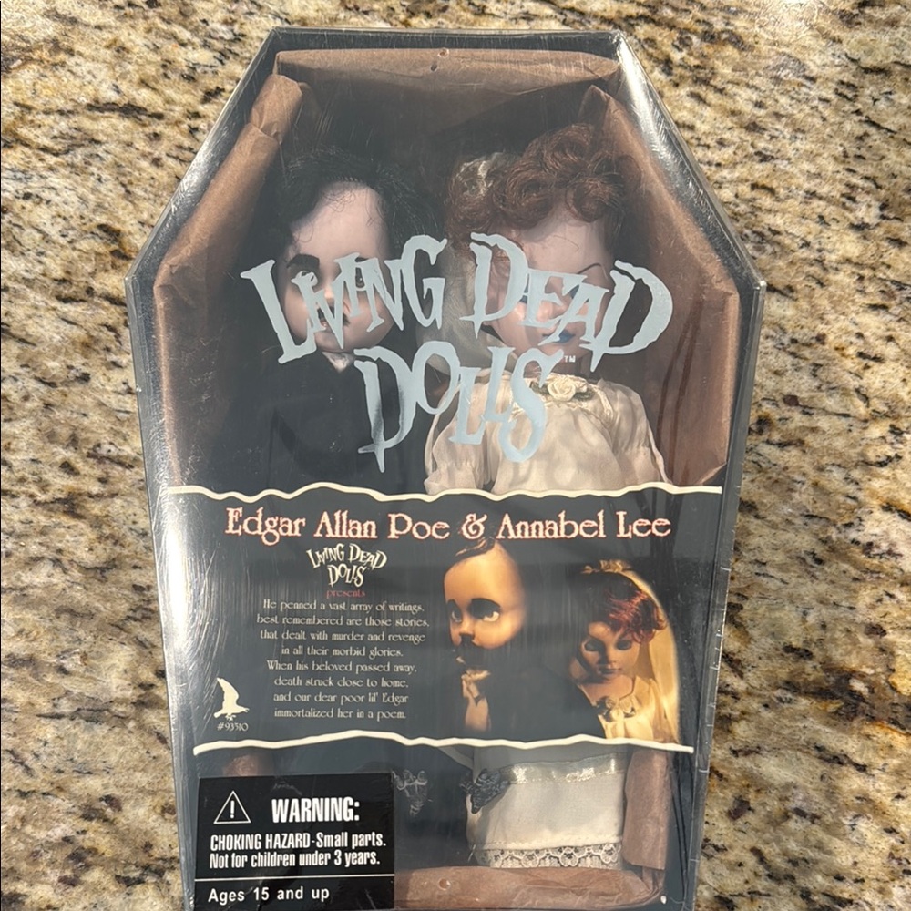 Exclusive Plastic Wrapped Living Dead Dolls Edgar Allan Poe & Annabel Lee Set